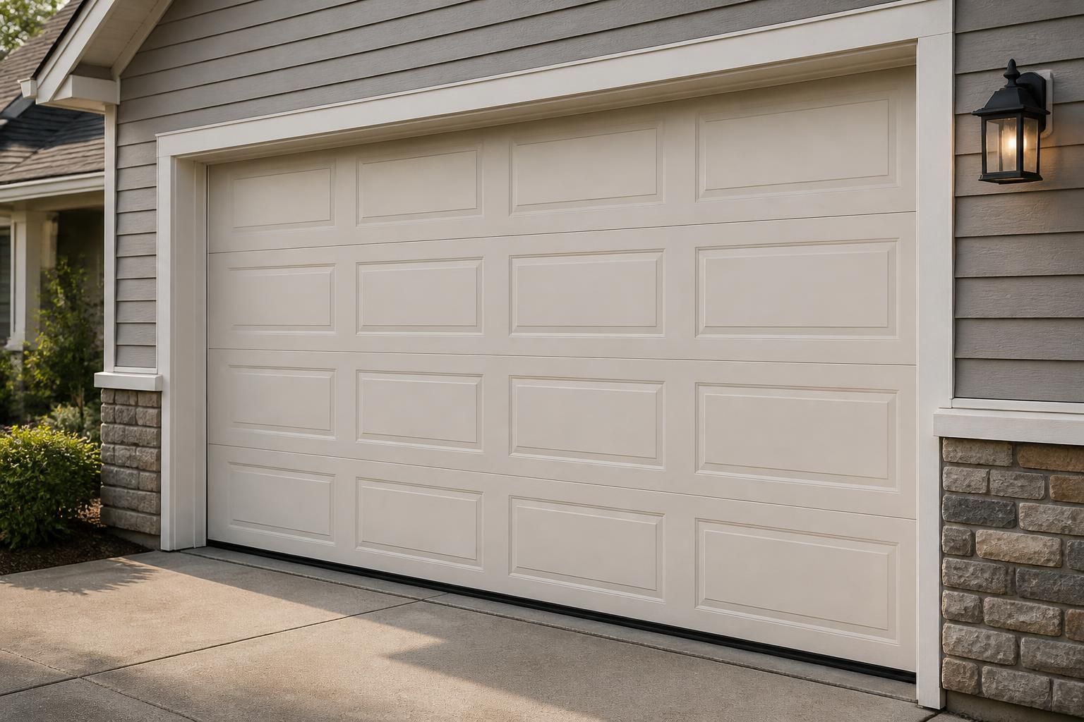Garage door restored to secure working condition at a home
